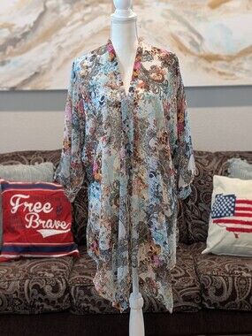Multi-Color Floral Sheer Kimono